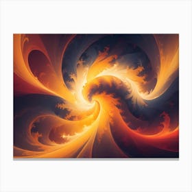 Abstract Image Of Swirling, Flowing Shapes In Shades Of Orange, Yellow, And Red, Creating A Sense Of Energy And Movement Canvas Print