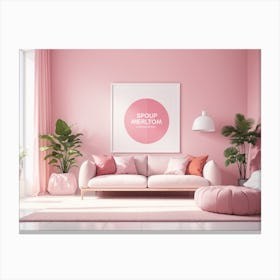 Pink Living Room Mockup Canvas Print