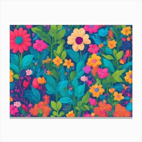 Colorful Floral Pattern Canvas Print