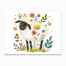 Little Floral Sheep 5 Canvas Print