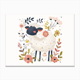 Little Floral Sheep 1 Canvas Print