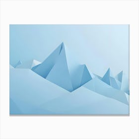 Abstract Blue 3d Geometric Mountain Range Canvas Print