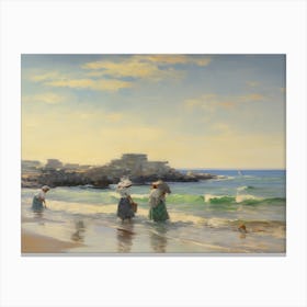 Ladies In The Ocean Painting Canvas Print