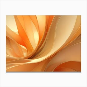 Abstract, Flowing, Wave Like Patterns In Shades Of Orange And Yellow, Creating A Smooth And Dynamic Design Canvas Print