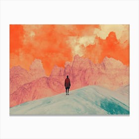 Man On Top Of Mountain 1 Canvas Print