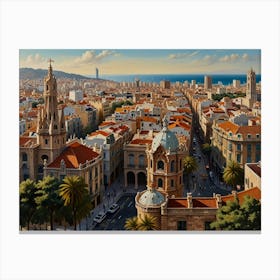  Barcelona City Canvas Print