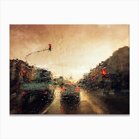 Rainy road Canvas Print