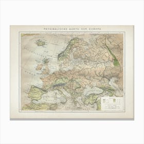 Vintage Brockhaus 6 Europa Canvas Print