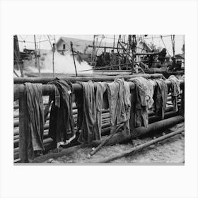 Clothing Of Oil Drilling Workers Drying On Steam Pipe, Kilgore, Texas By Russell Lee Canvas Print