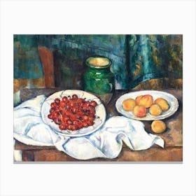 Still Life With Cherries And Peaches, Paul Cézanne Canvas Print