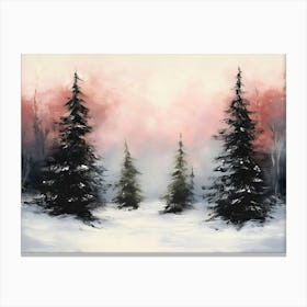 Snowy Pines Canvas Print