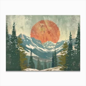 Vintage Landscape Illustration 1 Canvas Print