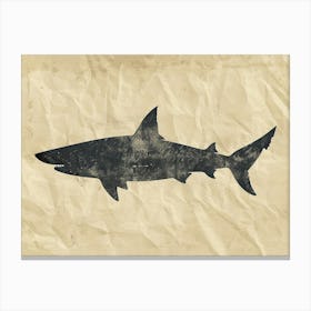 Smallscale Cookiecutter Shark Silhouette 3 Canvas Print