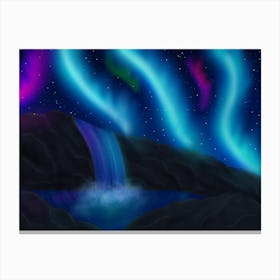 Aurora waterfall Canvas Print