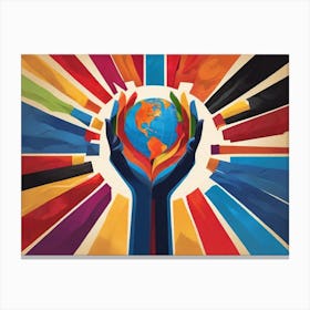World Unity Flag Canvas Print