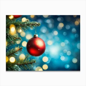 Christmas Tree Ball Background Holiday Merry Celebration Pine Ornament Glow Happy Design (17) Canvas Print