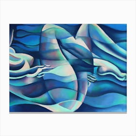 Free Floating Blue Wave Nude - 10-02-21 Canvas Print