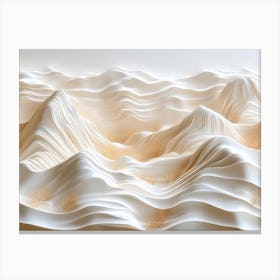 3d Abstract Representations Of A Desert Landscape With Textured Sand Dunes And Sparse 1 Canvas Print