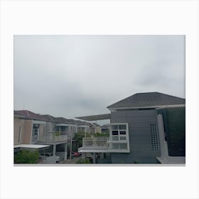 The Weather Outside Of The Residential Area is Overcast Canvas Print