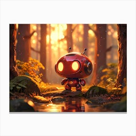 Robot In The Forest Canvas Print