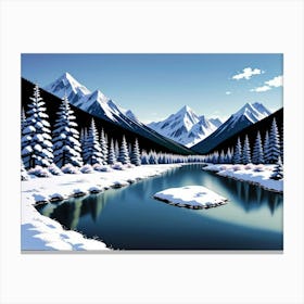 A Glacial Embrace: Winter Landscape 1 Canvas Print