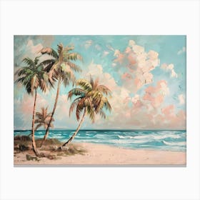 Palm Trees On The Beach Canvas Print