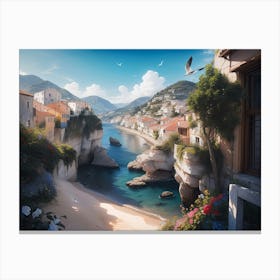 Paintings of Mediterranean Scenes #1 Canvas Print