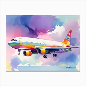 Airplane In The Sky Canvas Print