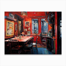 Red Dining Room Canvas Print