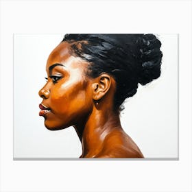 Side Profile Of Beautiful Woman Oil Painting 105 Canvas Print