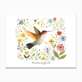 Little Floral Hummingbird 2 Poster Canvas Print