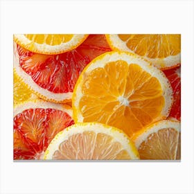 Close Up Of Oranges And Grapefruits Canvas Print