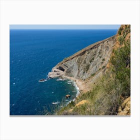 Rock formation and blue Mediterranean Sea Canvas Print