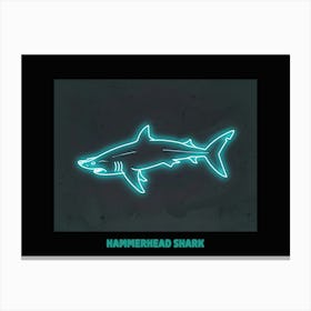Aqua Hammerhead Shark 3 Poster Canvas Print