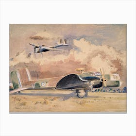 Whitley Bombers Sunning, Paul Nash Canvas Print