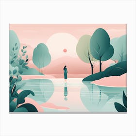 The Lake VECTOR ART Canvas Print