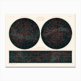 Constellations Of The Two Hemispheres (1877) Canvas Print