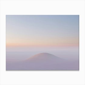 A Minimalistic Scene In The Muted Tones Of Dawn Soft Light Gradually Piercing The Serene Landscape Canvas Print