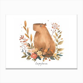 Little Floral Capybara 1 Poster Canvas Print