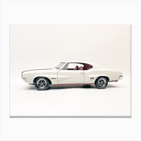 Toy Car 67 Pontiac Gto White Canvas Print