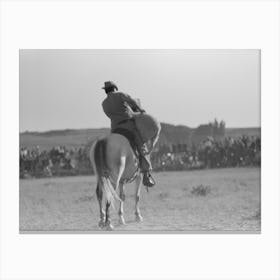 Untitled Photo, Possibly Related To Cowboy On Horse, Bean Day Rodeo, Wagon Mound, Mew Mexico By Russ Canvas Print