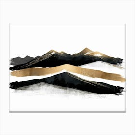 Black And Gold Mountains 6 Canvas Print