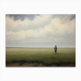 Farm Hand In Field Painting Canvas Print