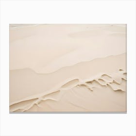 Close Up Shot Of Beige Sand Dunes With Subtle, Natural Patterns Created By The Wind 1 Canvas Print