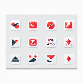 Abstract Vector Icons Set For A Modern Web Navigation Interface Incorporating Minimalist Design Sc (2) Canvas Print