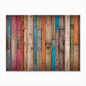 Colorful wood plank texture background 11 Canvas Print