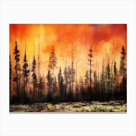 Natures Scorched Earth - Fire In The Forest Canvas Print