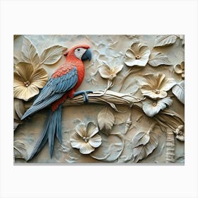 Beautiful Parrot 3d 5 Canvas Print