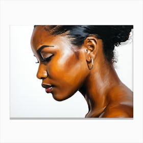 Side Profile Of Beautiful Woman Oil Painting 125 Canvas Print