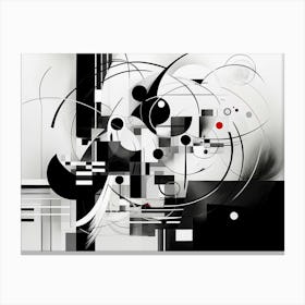 Symbiosis Abstract Black And White 2 Canvas Print